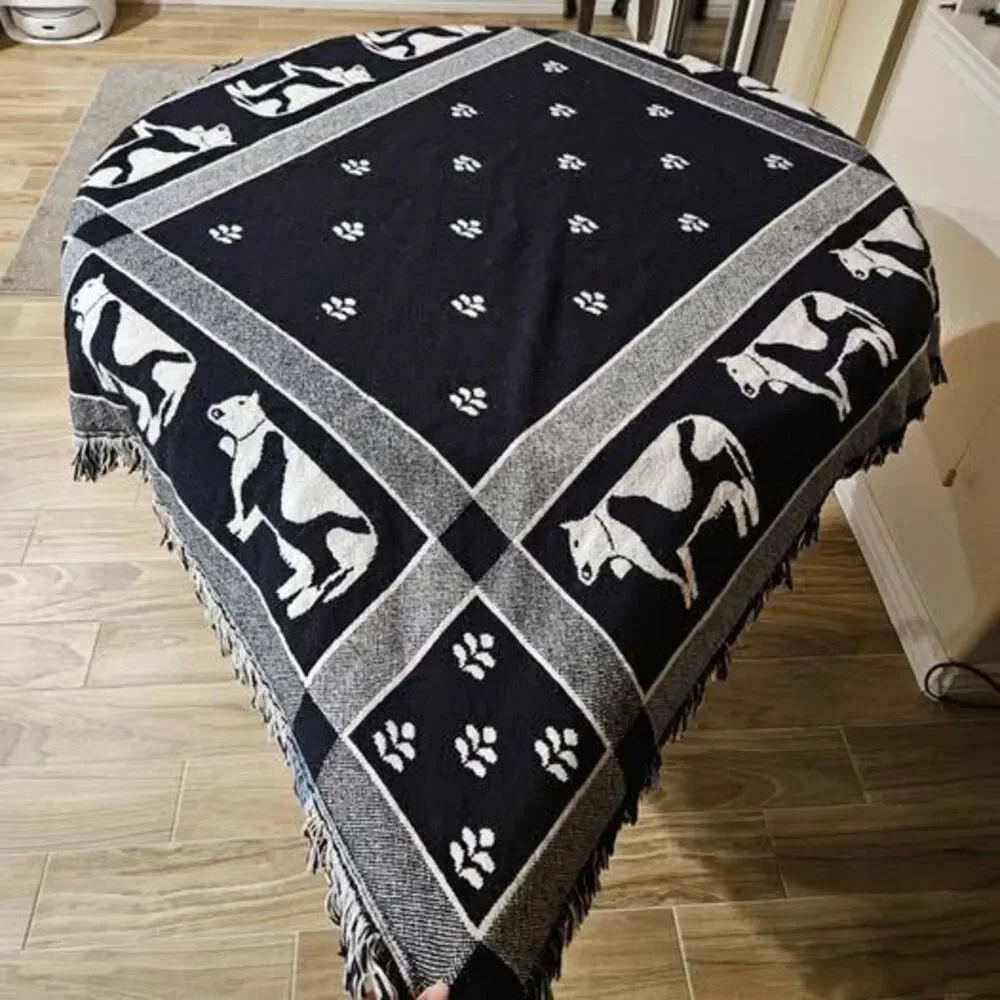 Cow print throw blanket